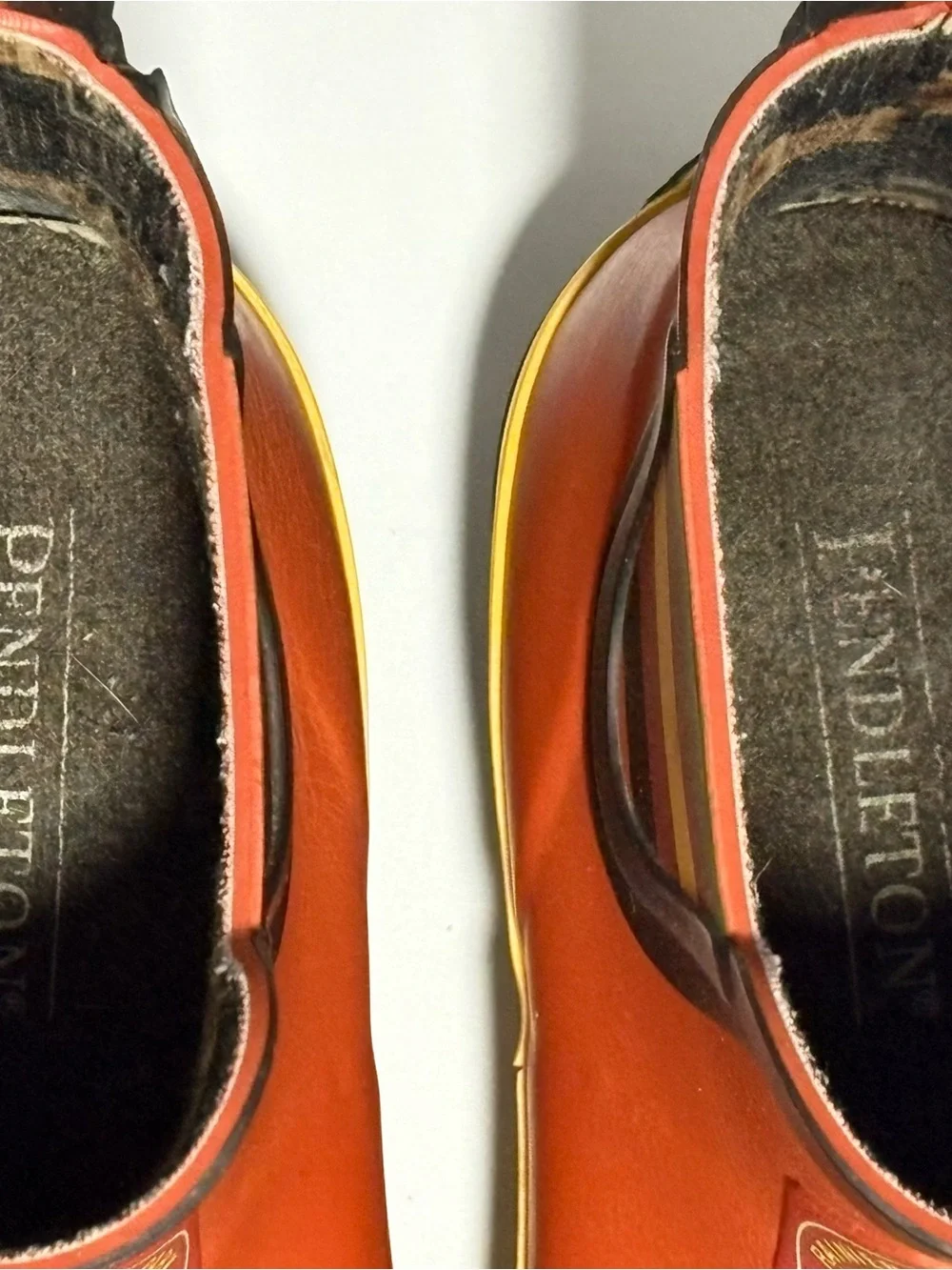 Pendleton Orange and Yellow Short Women's Rubber Boots